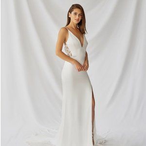 BRAND NEW Alexandra Grecco Nerine - Satin Crepe Wedding Gown NEVER WORN